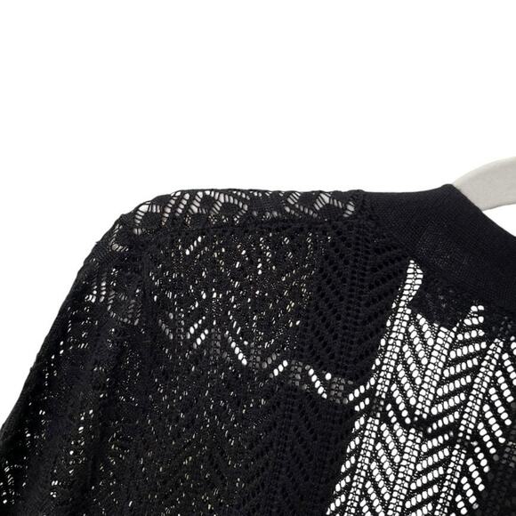 Verve Ami Black Sheer Knit Cardigan Sweater - Picture 7 of 8